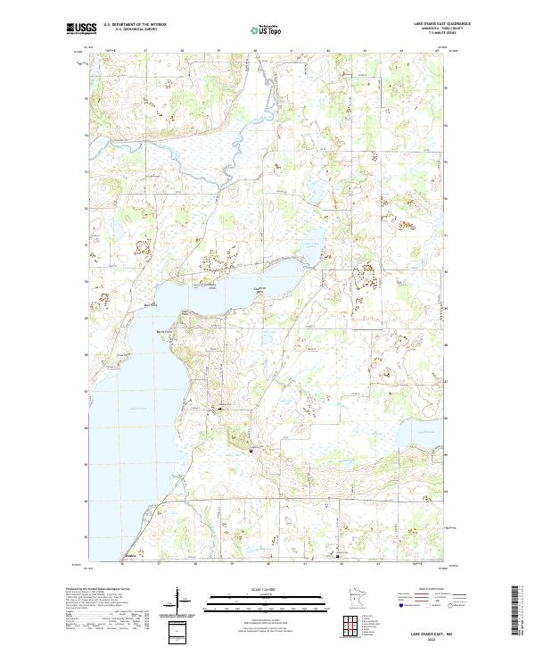 Lake Osakis East topographic map thumbnail