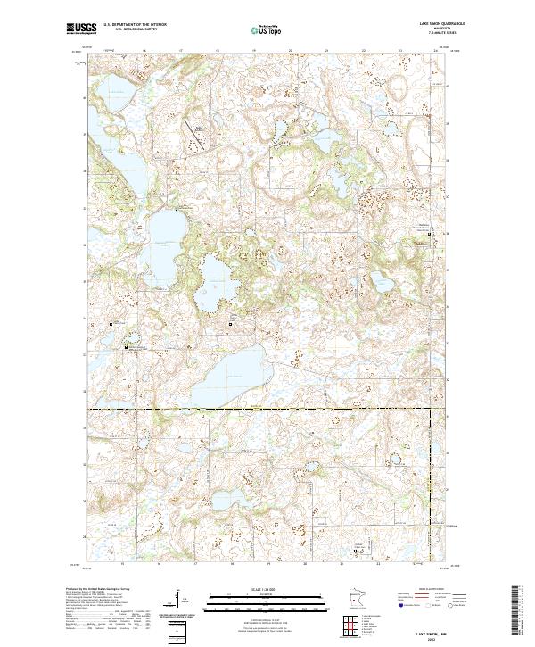 Lake Simon topographic map thumbnail