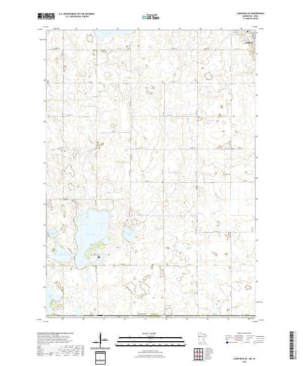 Lakefield SE topographic map thumbnail