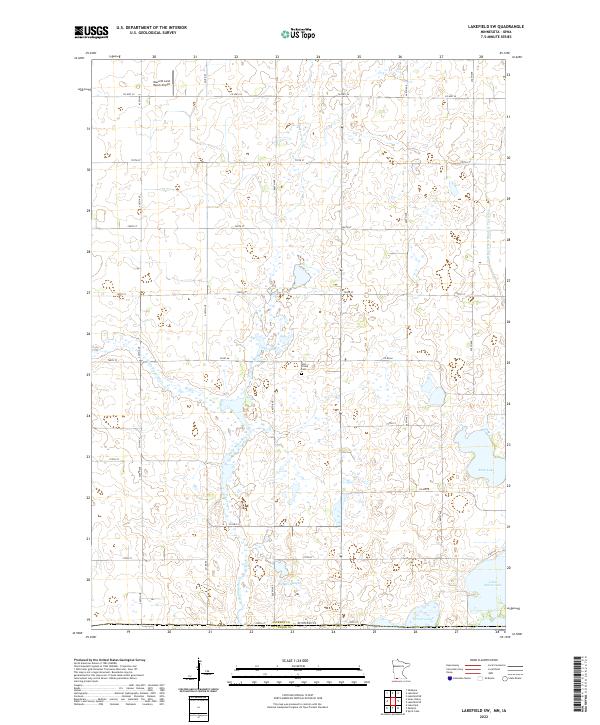 Lakefield SW topographic map thumbnail