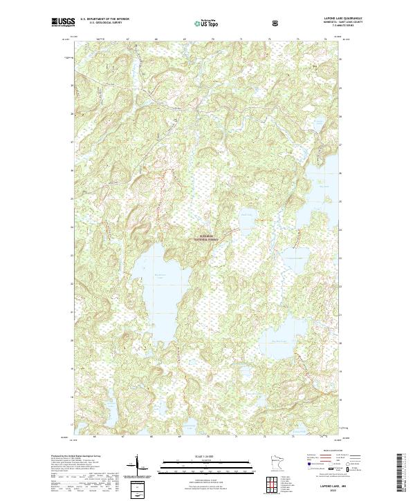 Lapond Lake topographic map thumbnail