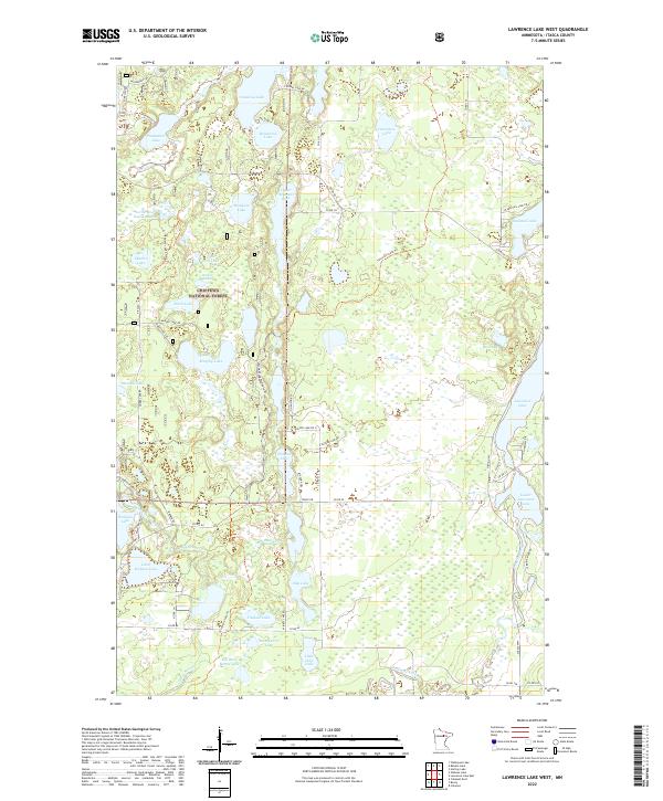 Lawrence Lake West topographic map thumbnail
