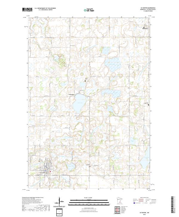 Le Center topographic map thumbnail