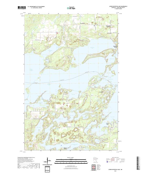 Lower Whitefish Lake topographic map thumbnail