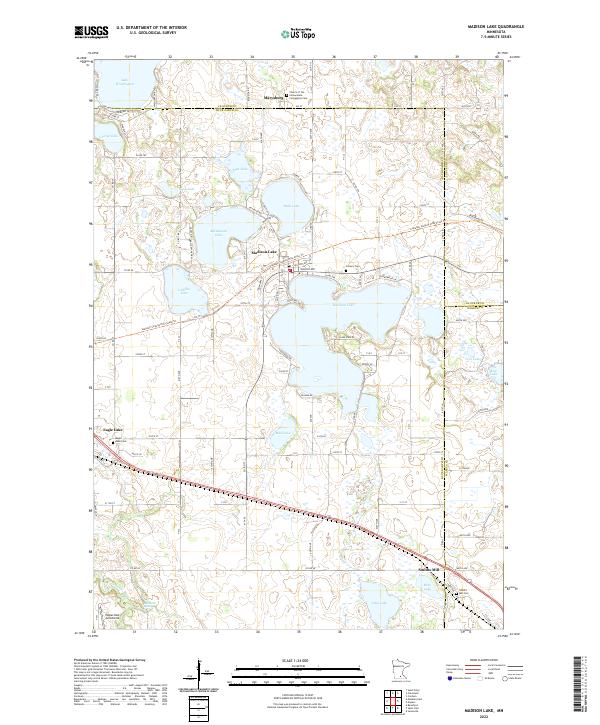 Madison Lake topographic map thumbnail