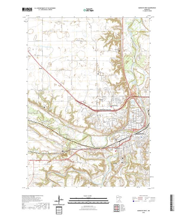 Mankato West topographic map thumbnail