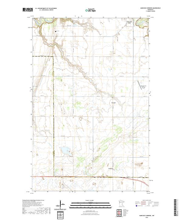 Marcoux Corners 2022 topographic map thumbnail