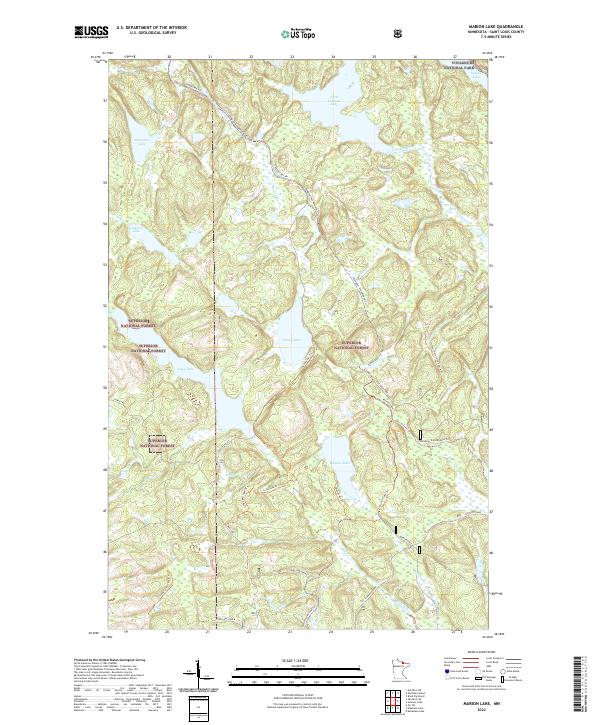 Marion Lake 2022 topographic map thumbnail