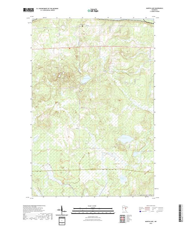 Martin Lake topographic map thumbnail