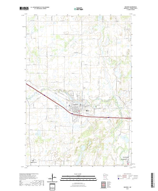 Melrose 2022 topographic map thumbnail