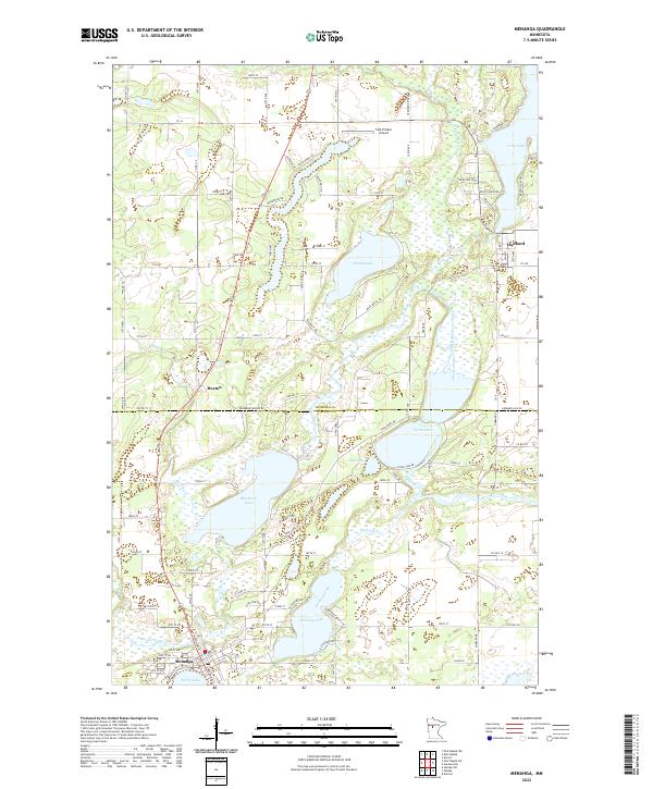 Menahga 2022 topographic map thumbnail