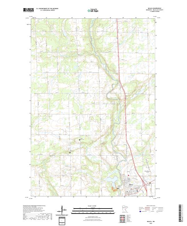 Milaca 2022 topographic map thumbnail