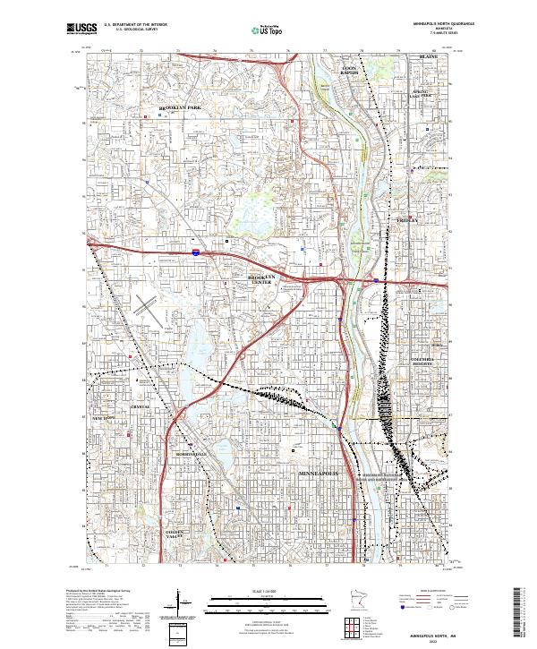 Minneapolis North topographic map thumbnail
