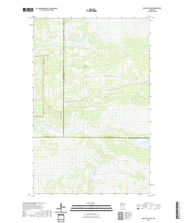 Mulligan Lake topographic map thumbnail