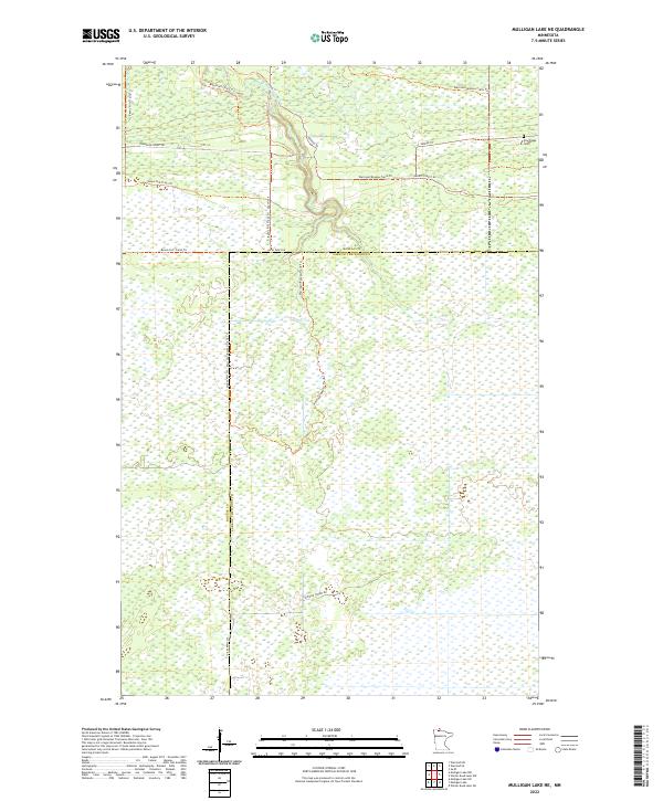 Mulligan Lake NE topographic map thumbnail