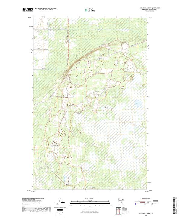Mulligan Lake NW topographic map thumbnail
