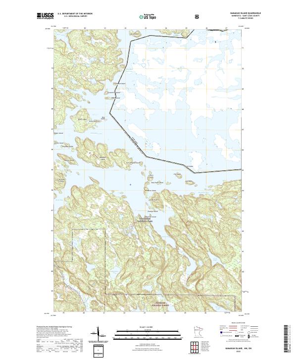 Namakan Island topographic map thumbnail