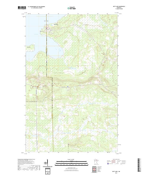 Nett Lake topographic map thumbnail