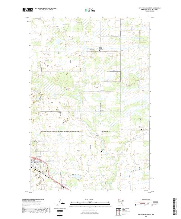 New York Mills East topographic map thumbnail