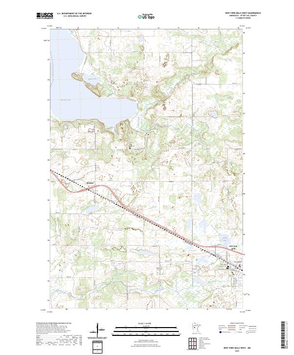 New York Mills West 2023 topographic map thumbnail