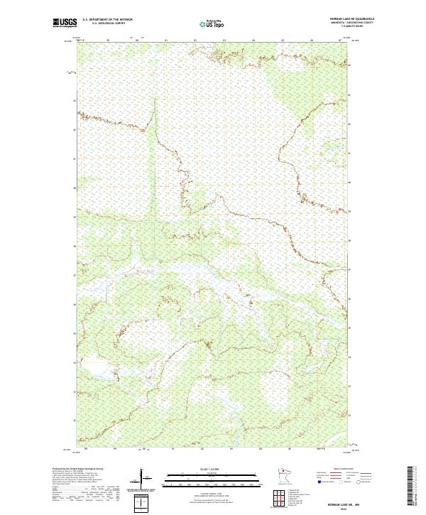 Norman Lake NE topographic map thumbnail