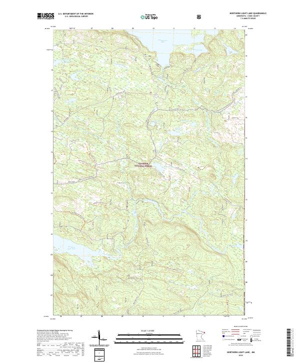 Northern Light Lake topographic map thumbnail