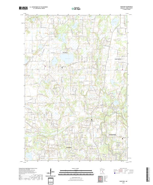 Nowthen 2022 topographic map thumbnail