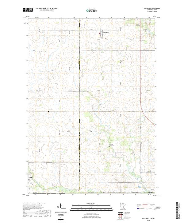 Ostrander topographic map thumbnail