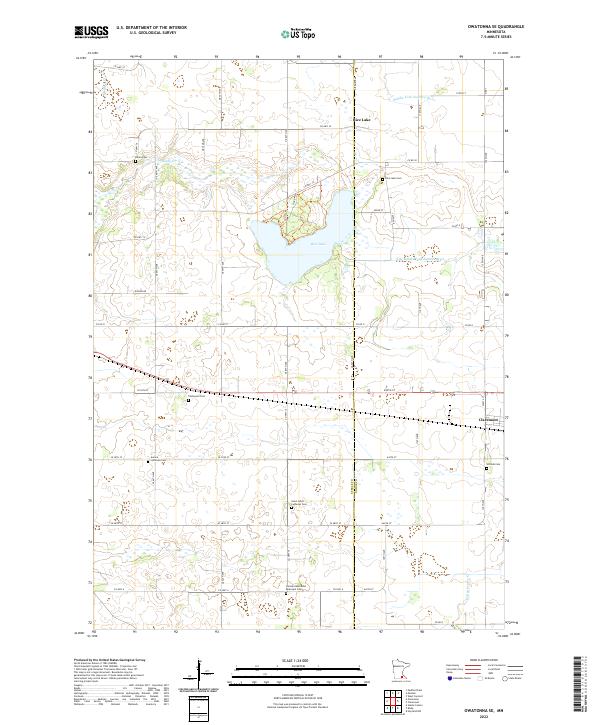 Owatonna SE 2022 topographic map thumbnail