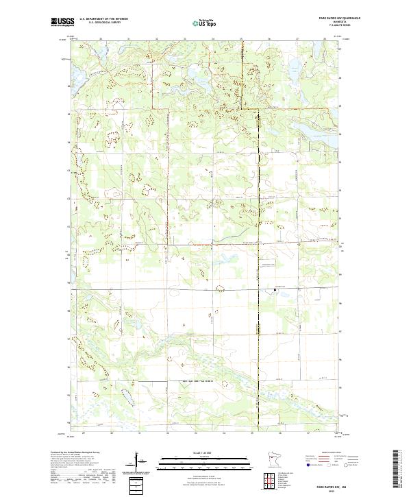 Park Rapids NW 2022 topographic map thumbnail