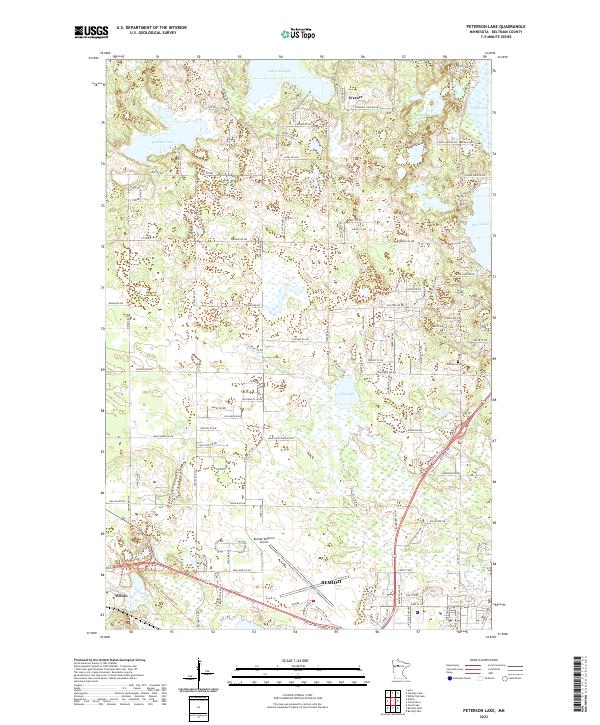 Peterson Lake topographic map thumbnail