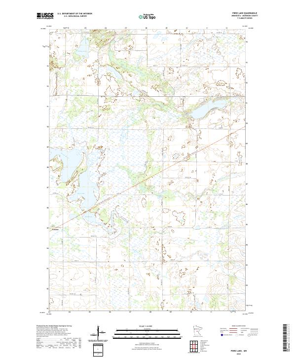 Pierz Lake topographic map thumbnail