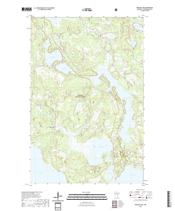 Pimushe Lake topographic map thumbnail