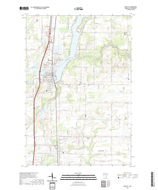 Pine City 2022 topographic map thumbnail
