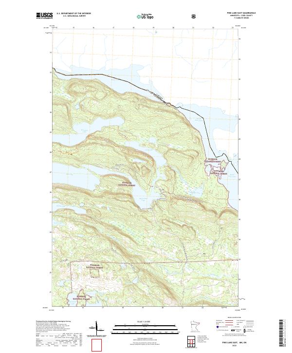 Pine Lake East 2022 topographic map thumbnail