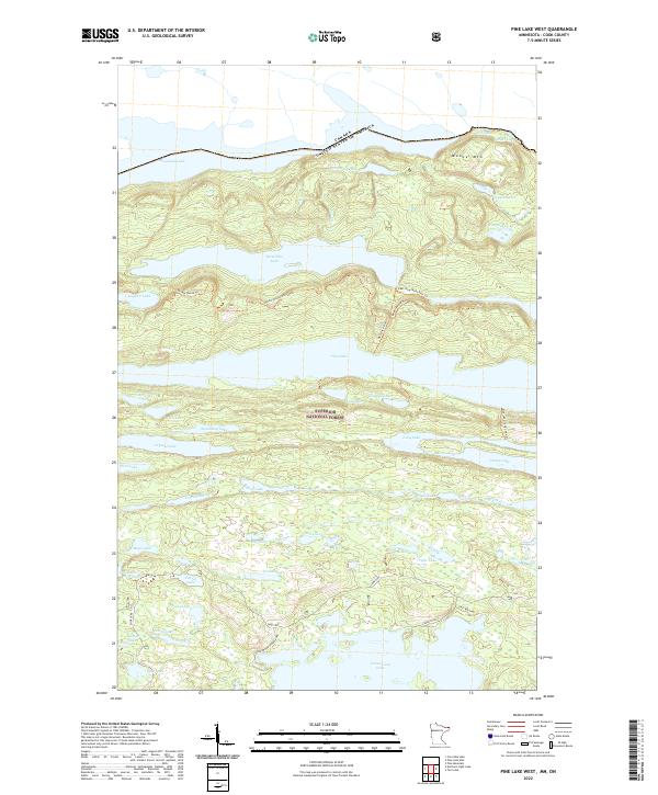 Pine Lake West 2022 topographic map thumbnail