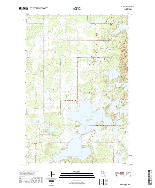Platte Lake 2022 topographic map thumbnail