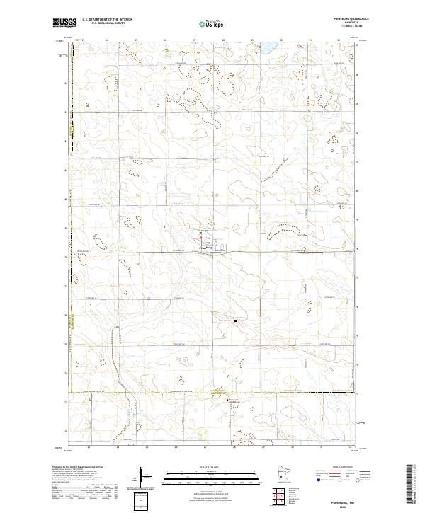 Prinsburg 2022 topographic map thumbnail