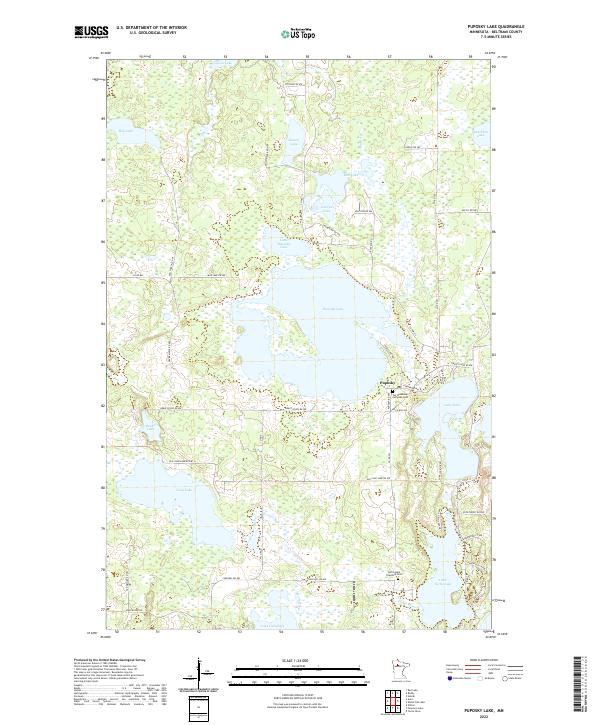 Puposky Lake topographic map thumbnail