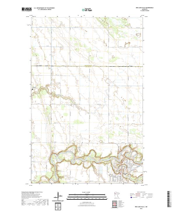 Red Lake Falls topographic map thumbnail