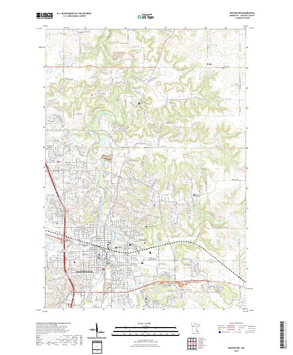 Rochester 2022 topographic map thumbnail