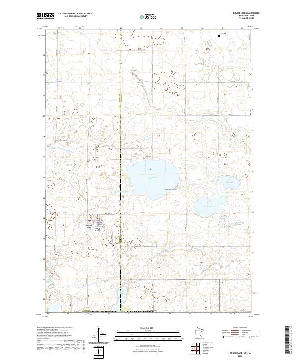 Round Lake 2022 topographic map thumbnail