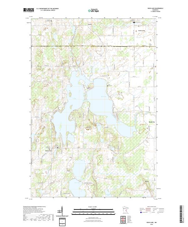Rush Lake 2022 topographic map thumbnail
