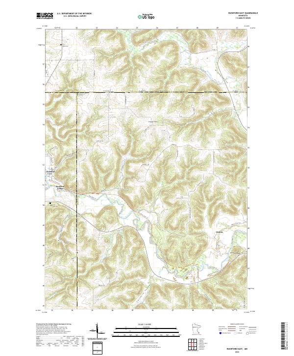 Rushford East topographic map thumbnail