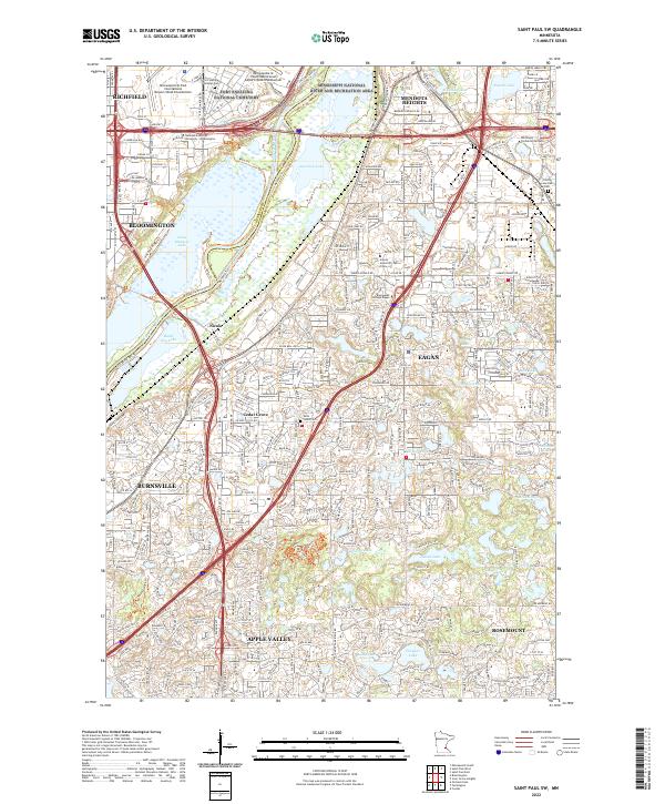 Saint Paul SW topographic map thumbnail