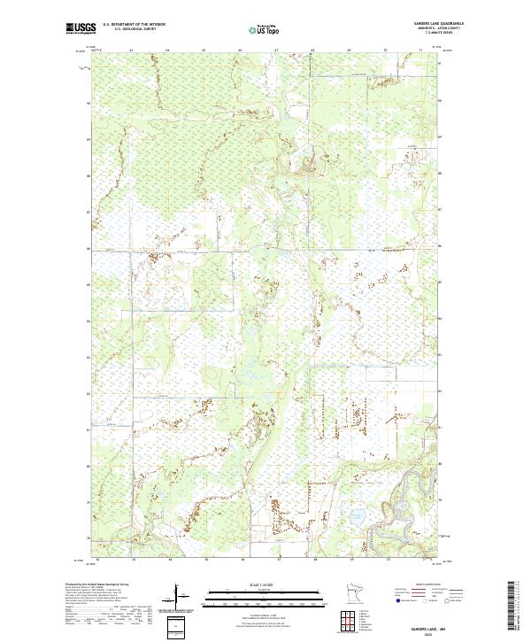 Sanders Lake 2022 topographic map thumbnail