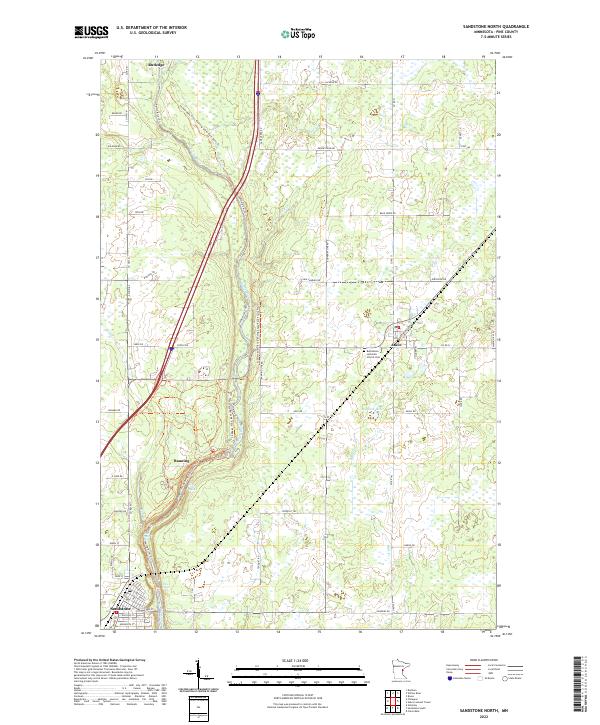 Sandstone North topographic map thumbnail