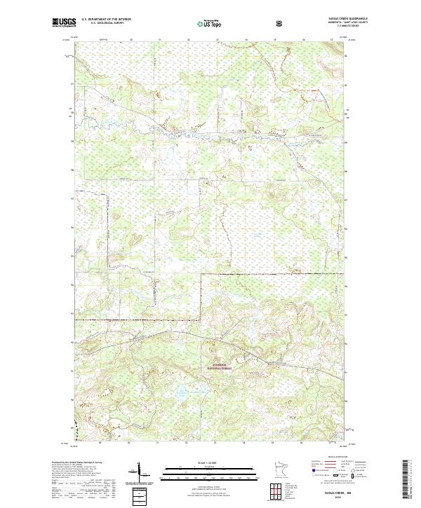 Sassas Creek topographic map thumbnail
