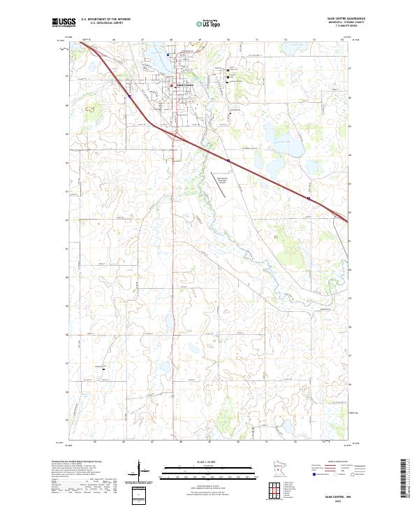 Sauk Centre topographic map thumbnail