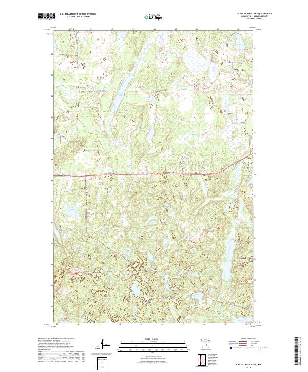 Schoolcraft Lake topographic map thumbnail